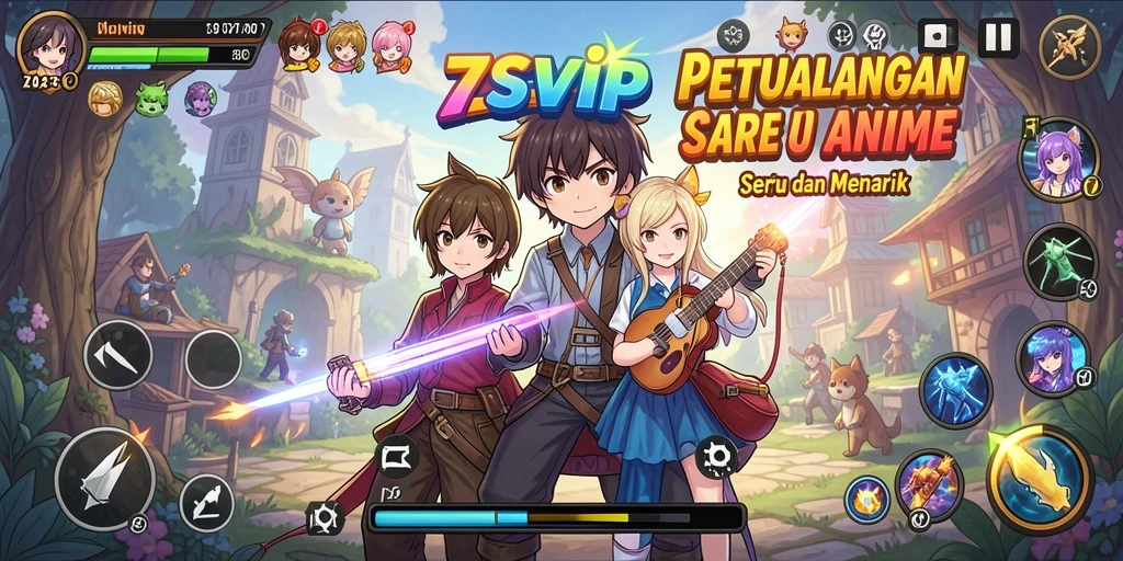 Tangkapan layar gameplay seru di dunia Anime 7SVIP.