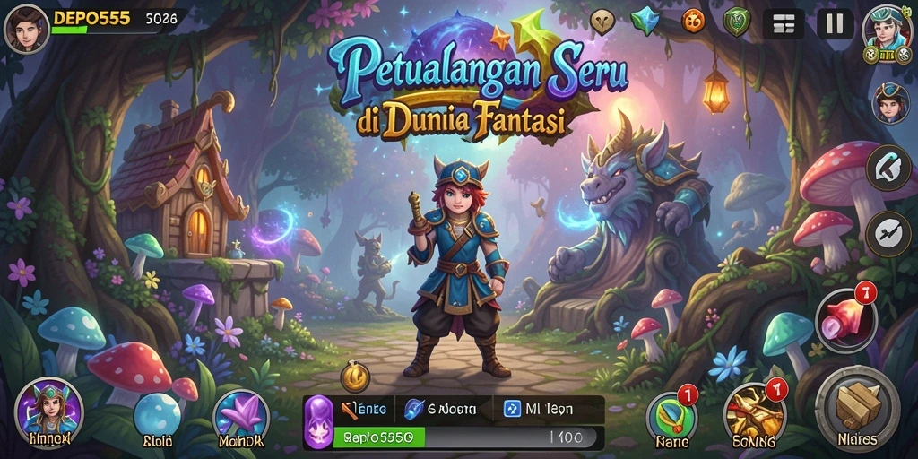 Tangkapan layar gameplay DEPO555 menampilkan aksi petualangan yang mendebarkan.