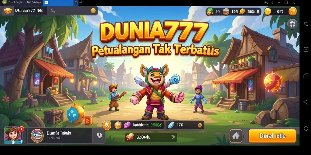 Tampilan gameplay menawan DUNIA777 dengan karakter yang berkembang.
