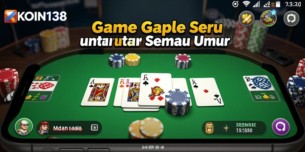 Screenshot gameplay KOIN138 yang menunjukkan keseruan bermain Gaple.