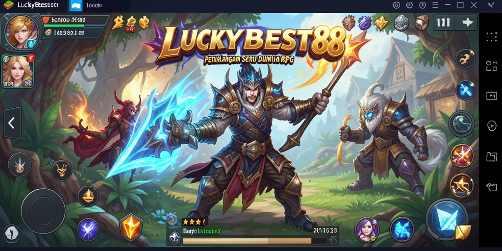 Tampilan gameplay seru di LUCKYBEST88 dengan pertarungan RPG yang menarik.