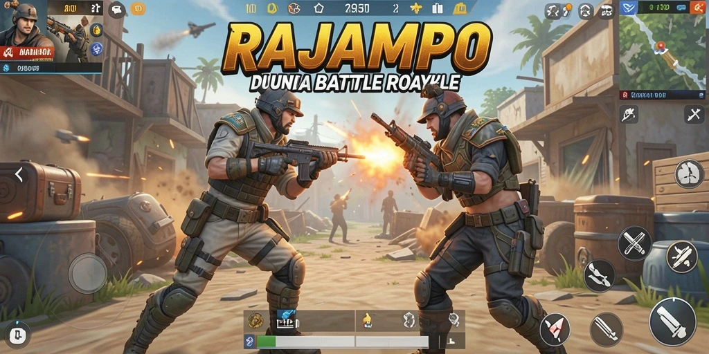 Screenshot menunjukkan aksi seru dalam gameplay RAJAMPO.