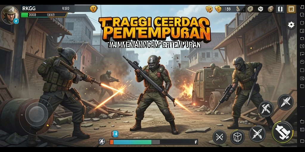 Tampilan gameplay RKGG yang penuh strategi dan taktik.